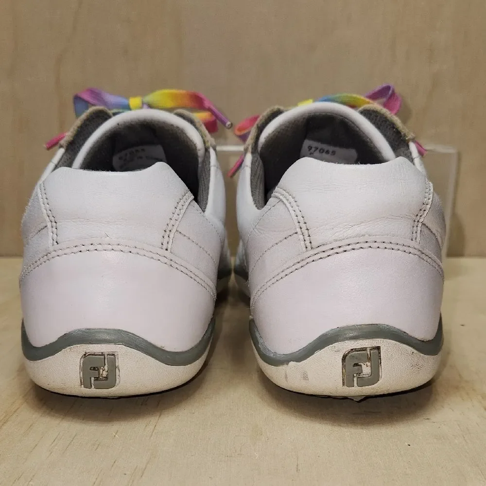 FootJoy White Gray Sneakers Women's Shoe 9 Athletic Golf Walking Leather